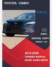 TOYOTA CAMRY 2019-2020 OWNERS MANUAL